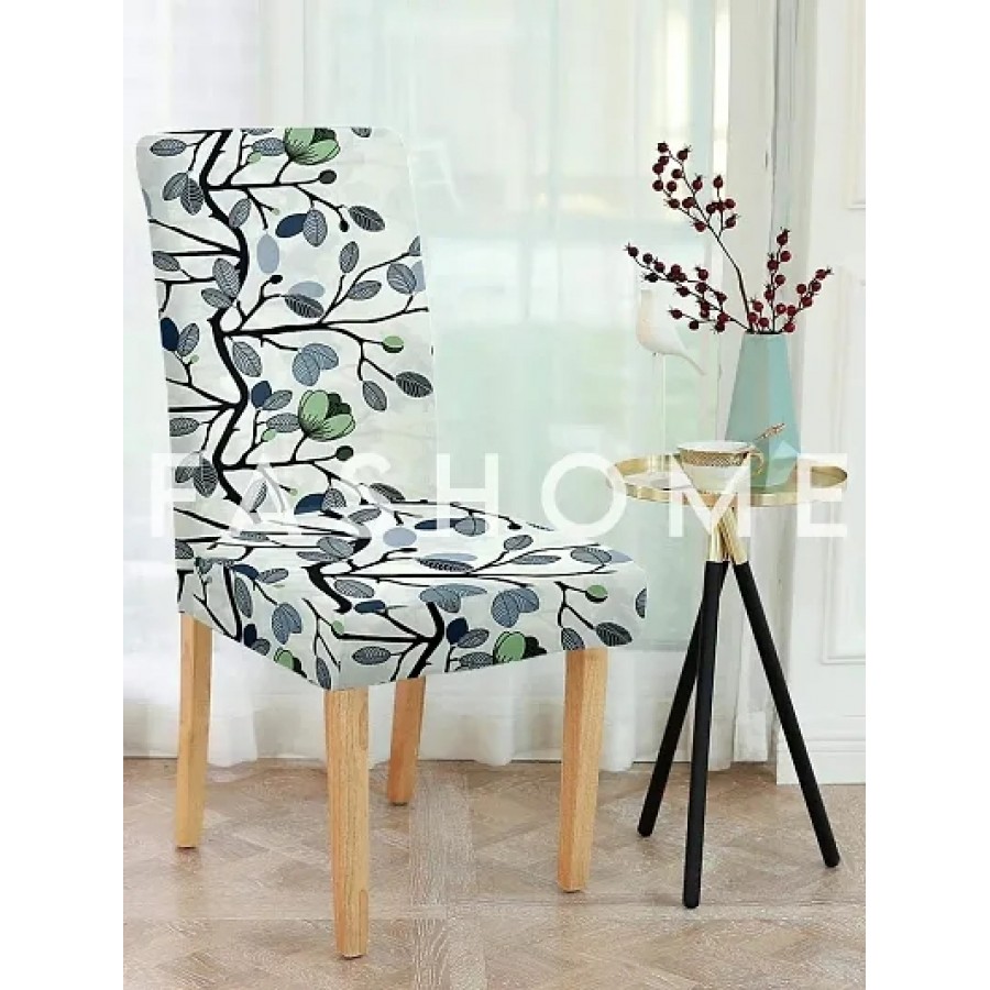 FasHome Stylish Multicoloured Polyester Printed Chair Cover