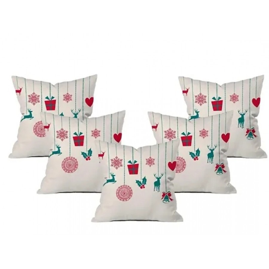 Printed Cushion Cover set of 5 (16 x 16 Inch)