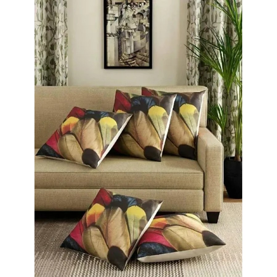 Printed Cushion Cover set of 5 (16 x 16 Inch)