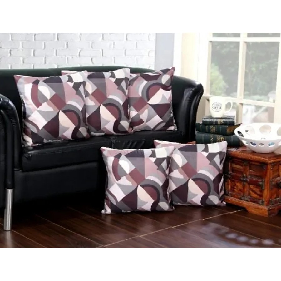 Printed Cushion Cover set of 5 (16 x 16 Inch)