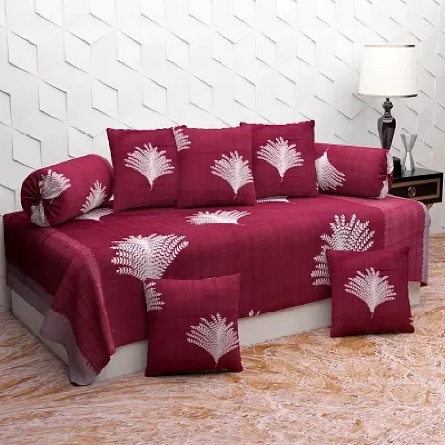 Diwan Set with 8 pieces , 1 Single bedsheet , 5 Cushion covers , 2 Bolster covers