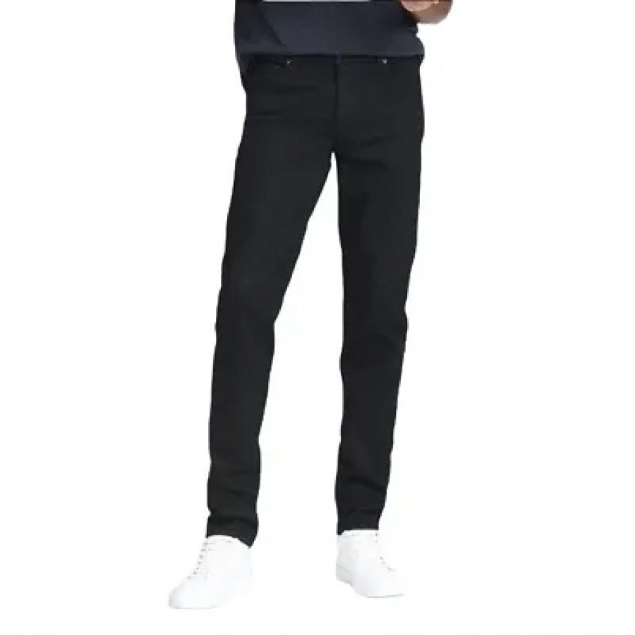 Black Stretchable Denim Regular Fit Jeans