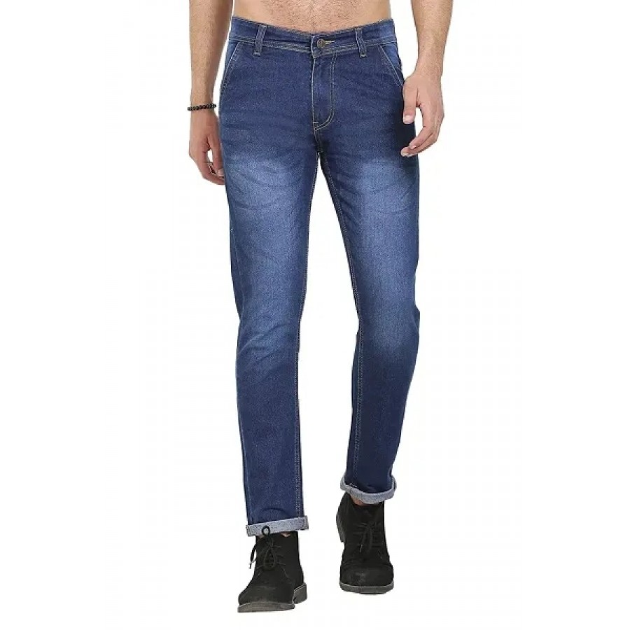 Stylish Blue Regular Fit Denim Jeans For Men