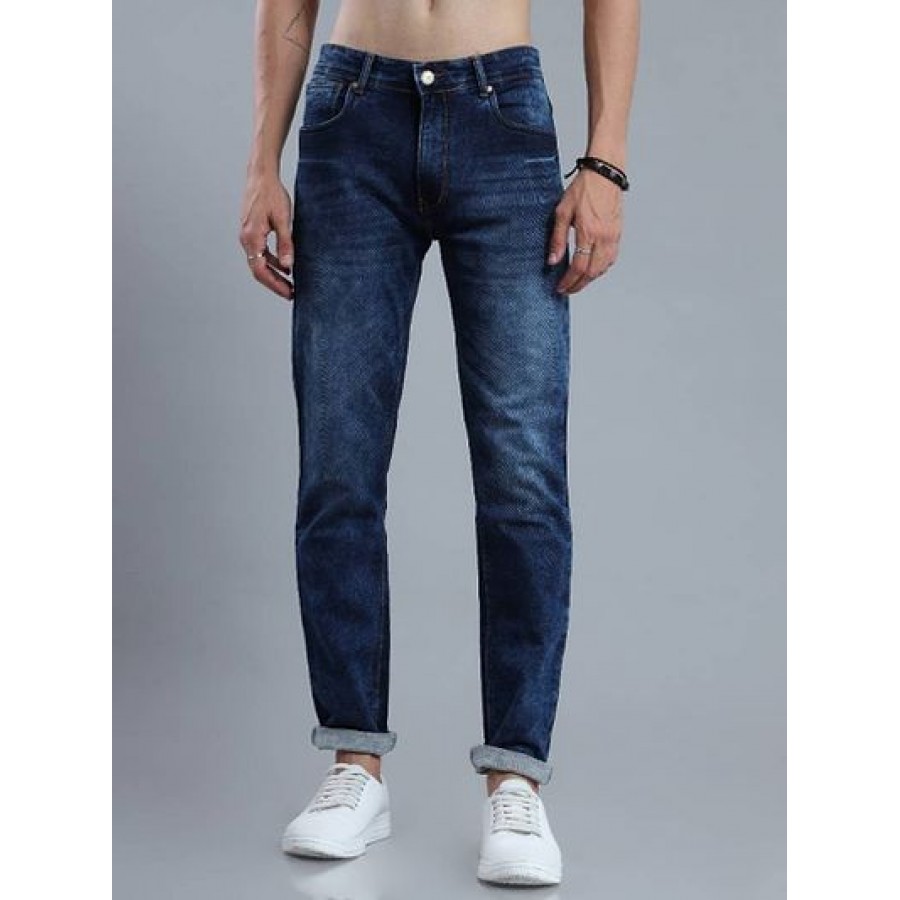 Stylish Cotton Slim Fit Low-Rise Jeans