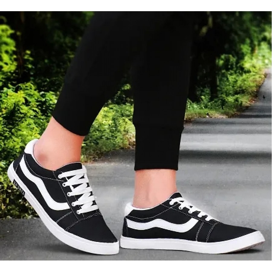 Black Pvc Sneakers For Men