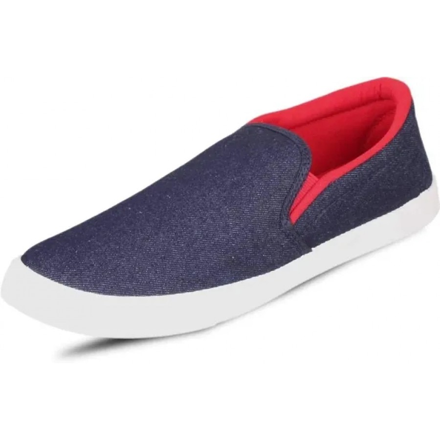 Creation Garg Men's Pilot Denim Blue  Red Casual Shoes