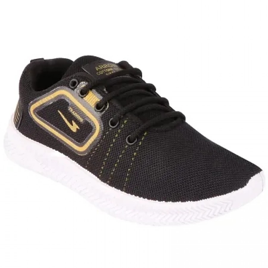 Creations Garg Men PVC Sole Casual Shoes Lastest (Black/Golden)-NEXXUS Black/Golden_P