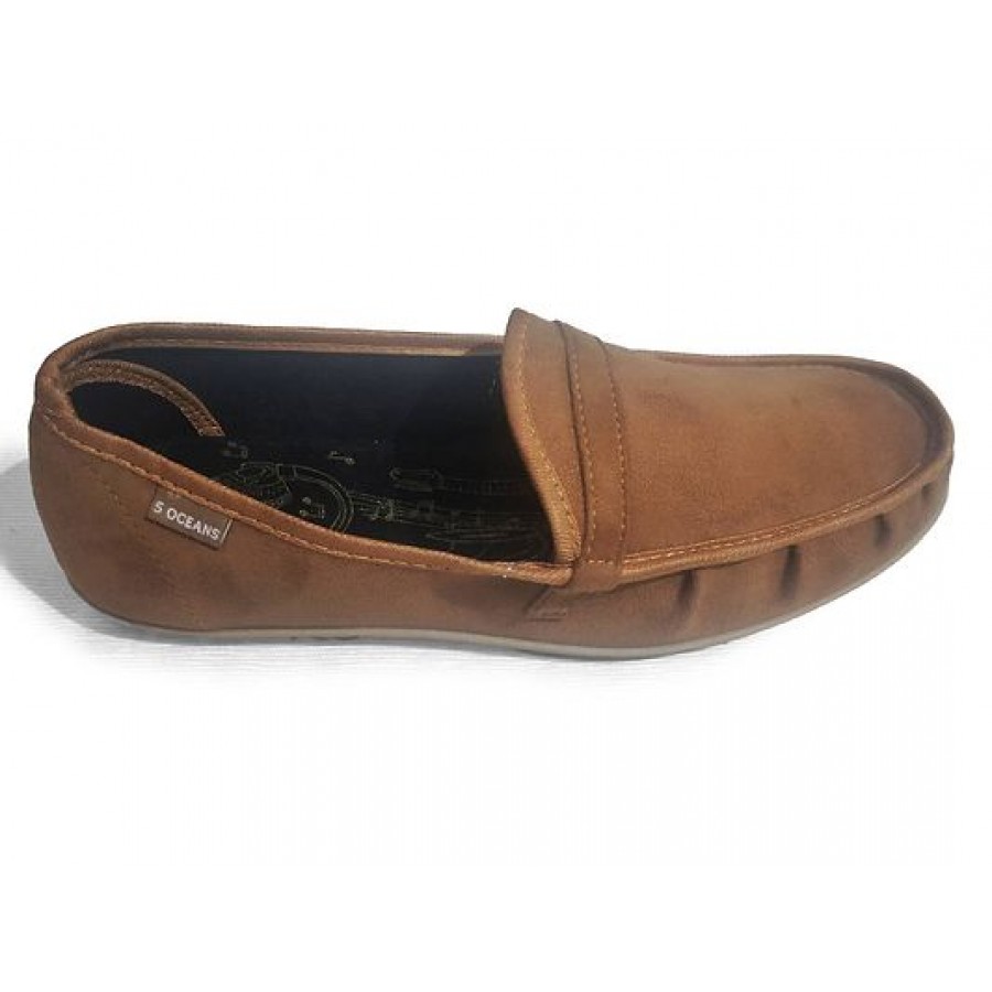 Men's Stylish and Trendy Tan Solid Suede Casual Loafers