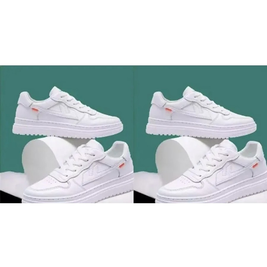 Stylish White Mesh Self Design Sneakers For Men Combo Of 2 Pair