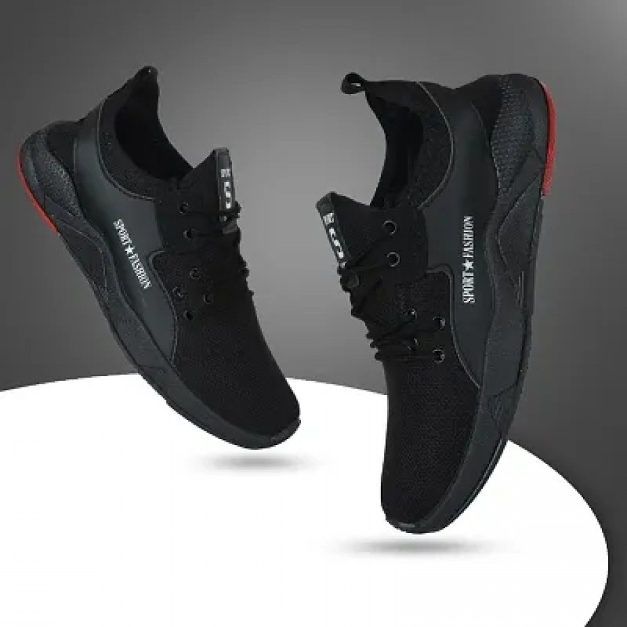 Black Mesh Sneakers For Men