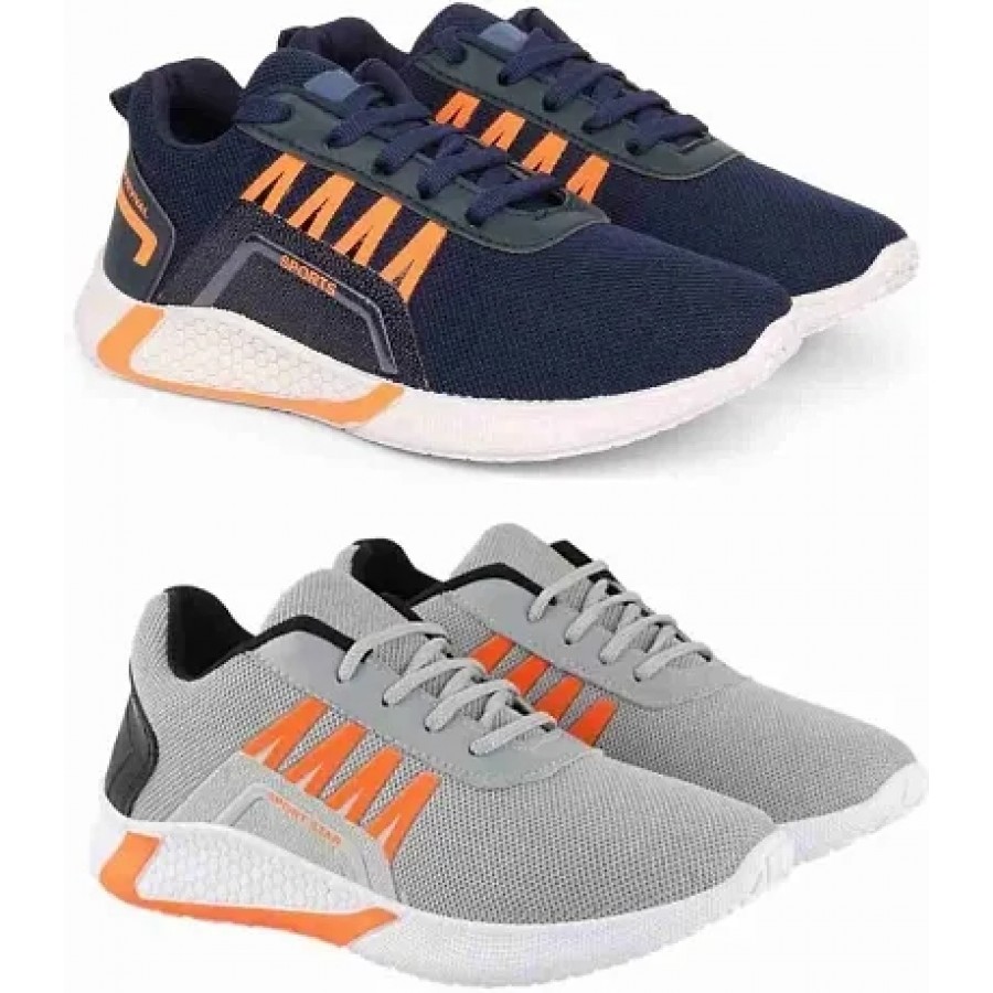 Blue Mesh Sneakers For Men