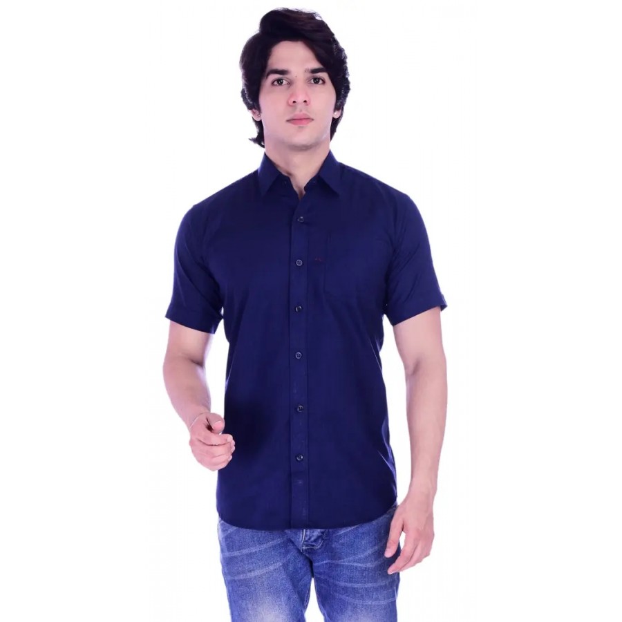 BASE 41 Men's Cotton Half Sleeve Shirt