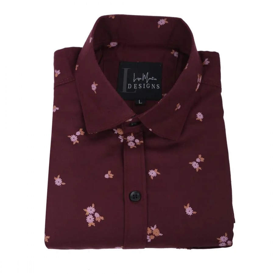 COTTON  BLEND CASUAL-FLORAL PRINTED SHIRT FOR MEN