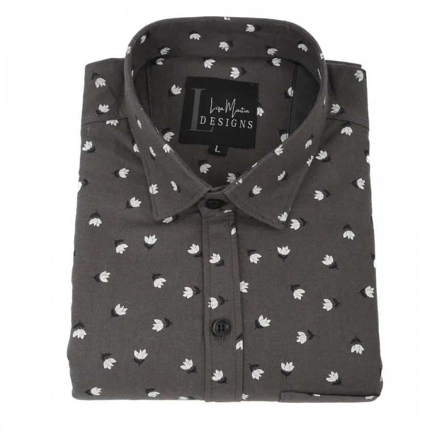 COTTON BLEND-PRINTED SHIRT FOR MEN