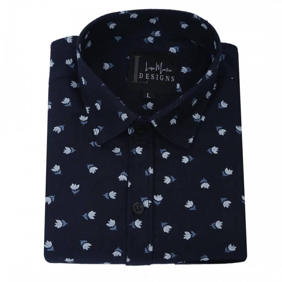 COTTON BLEND-PRINTED SHIRT FOR MEN