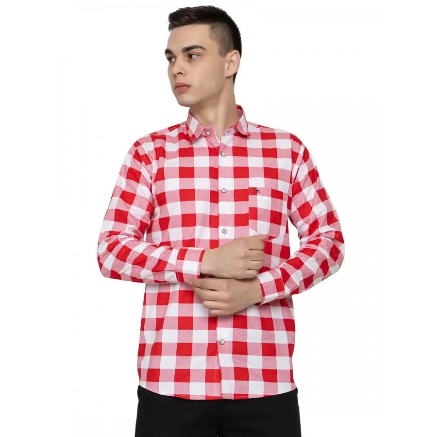 Casual Check Shirt Full Sleeve Shirt for Men with Pocket