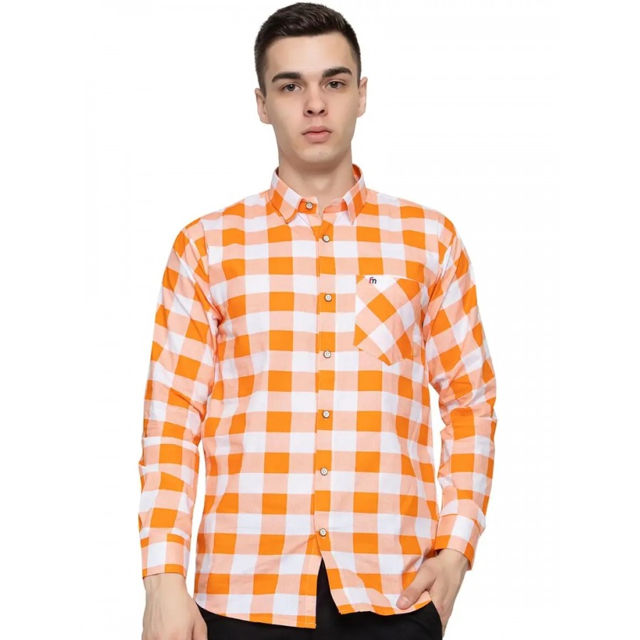 Casual Check Shirt Full Sleeve Shirt for Men with Pocket