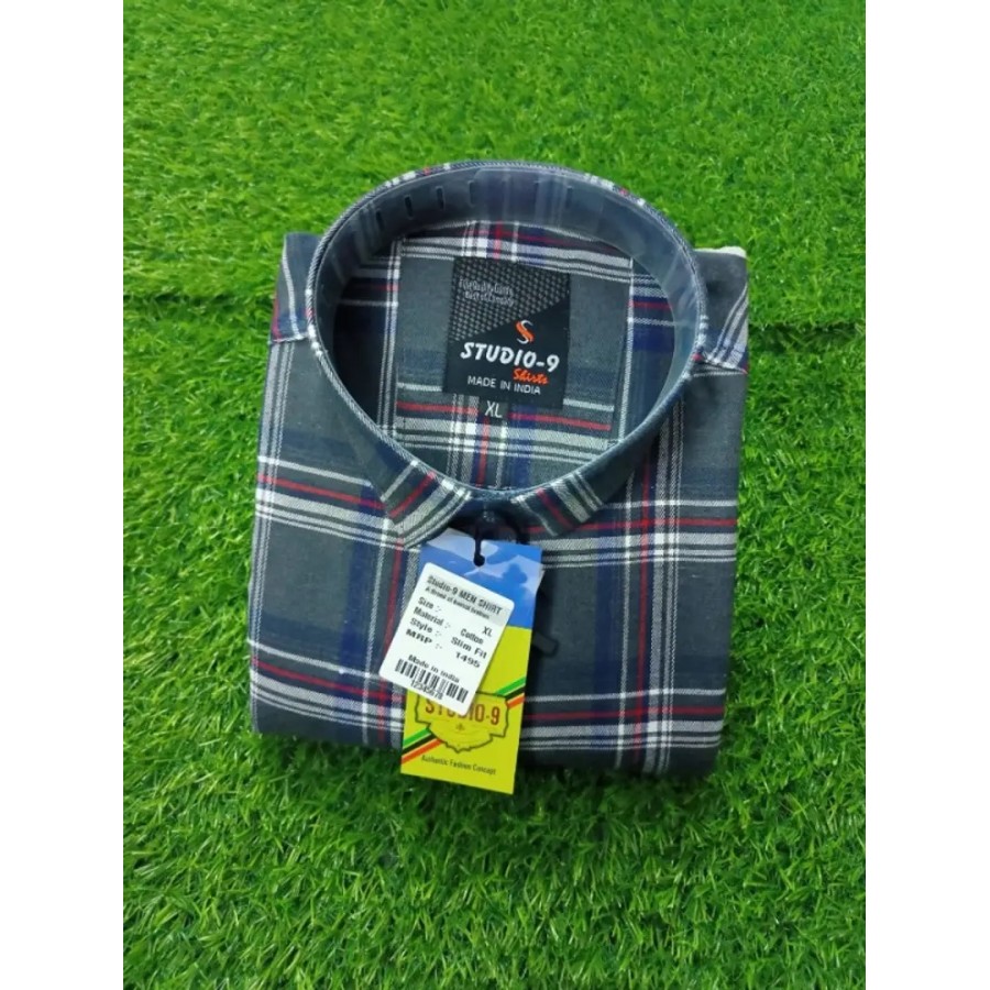 Classic Cotton Blend Checked Casual Shirts for Men