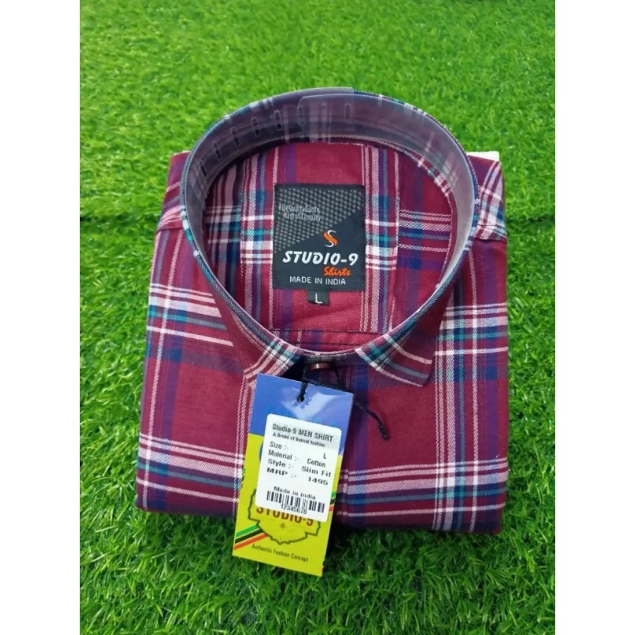 Classic Cotton Blend Checked Casual Shirts for Men