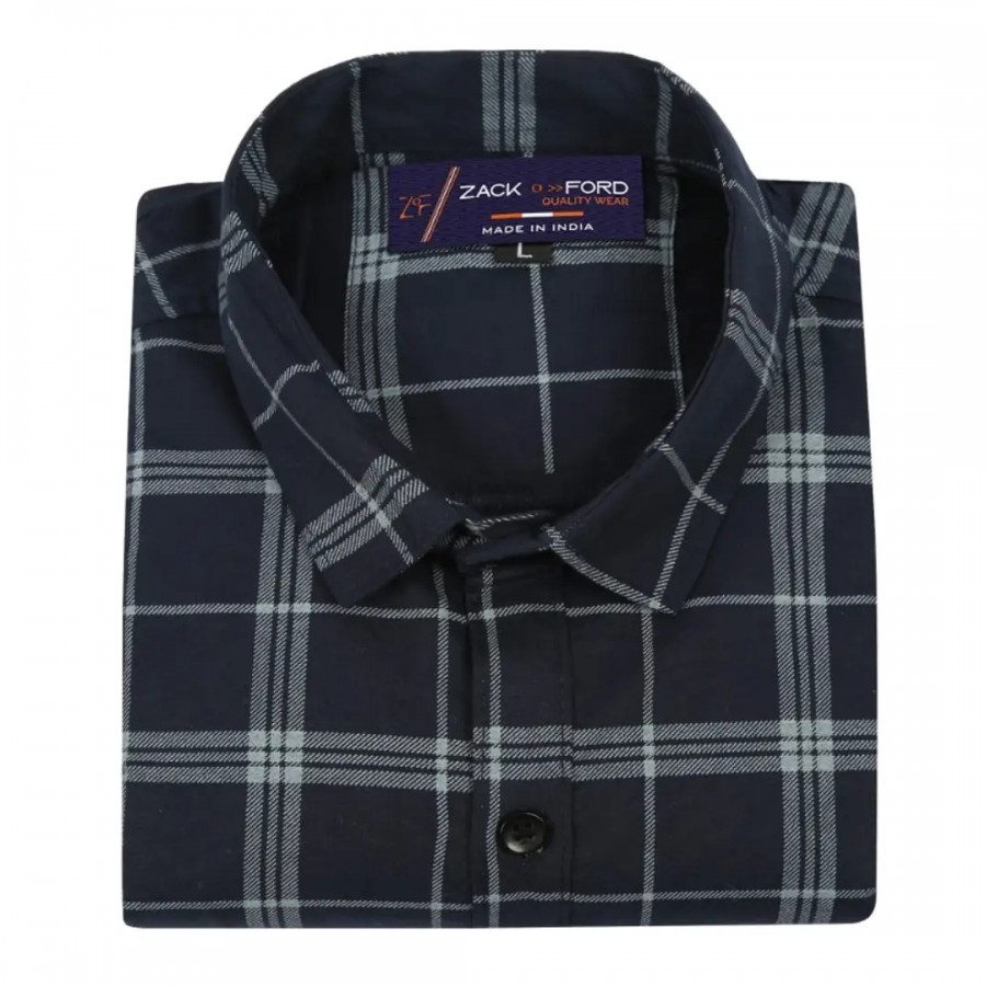 Classic Cotton Blend Checked Casual Shirts for Men