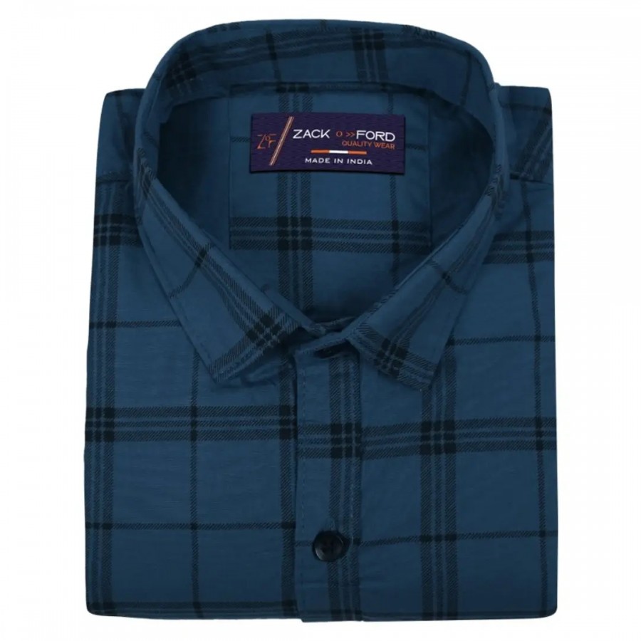 Classic Cotton Blend Checked Casual Shirts for Men