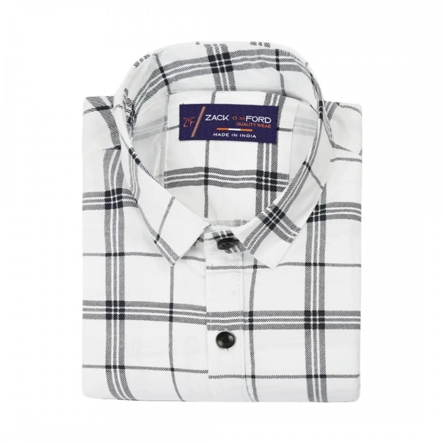 Classic Cotton Blend Checked Casual Shirts for Men