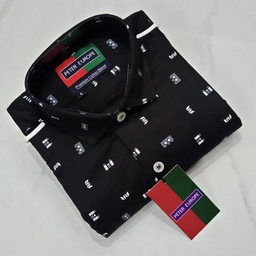 Classic Cotton Blend Printed Casual Shirts for Men