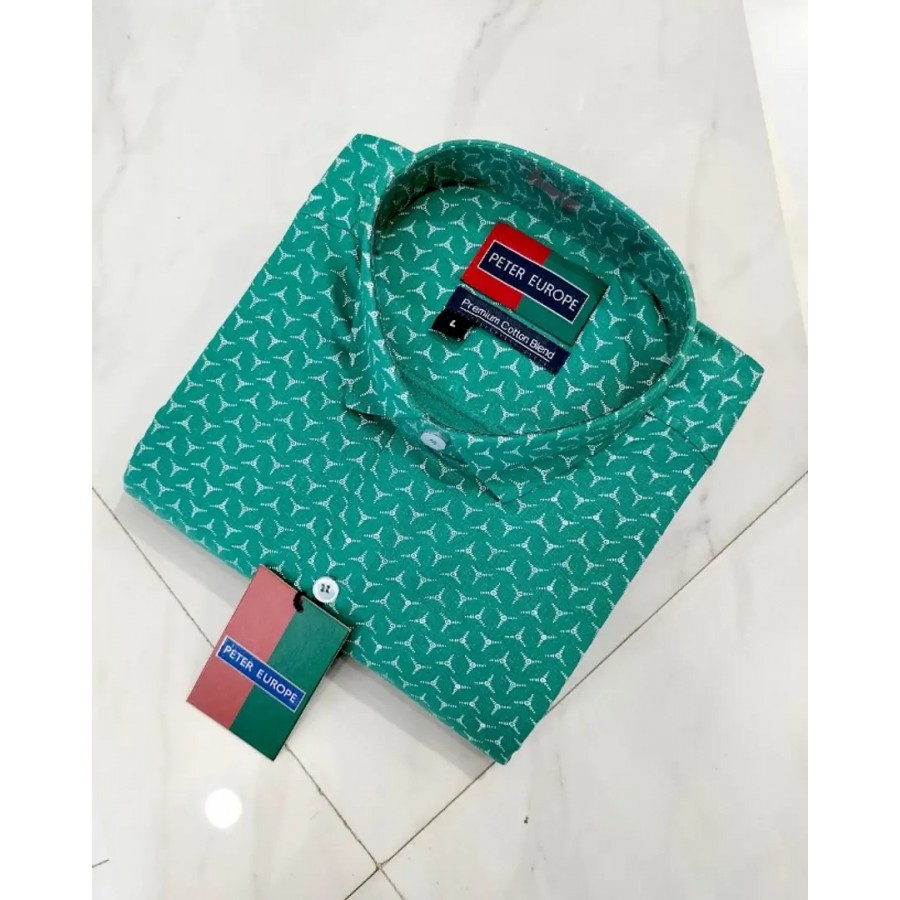 Classic Cotton Blend Printed Casual Shirts for Men