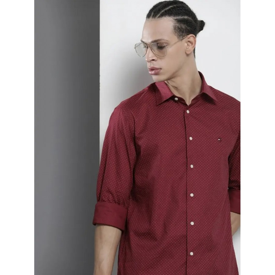 Classic Cotton Blend Solid Casual Shirts For Men