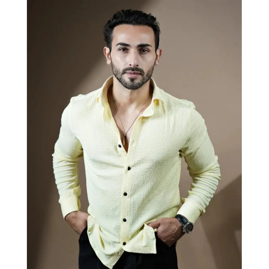 Classic Cotton Blend Solid Casual Shirts for Men