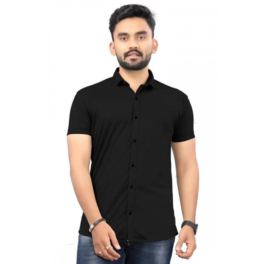 Classic Cotton Blend Solid Casual Shirts for Men