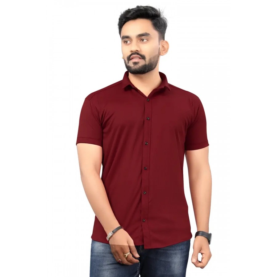 Classic Cotton Blend Solid Casual Shirts for Men