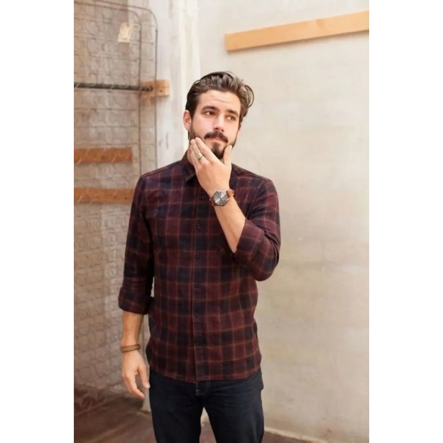 Classic Cotton Checked Casual Shirts for Men