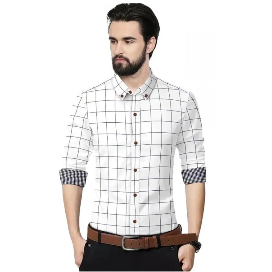 Classic Cotton Checked Casual Shirts for Men