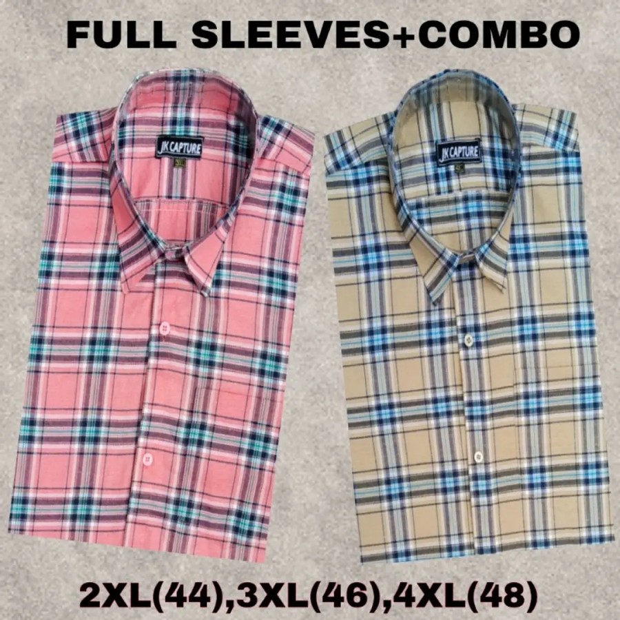 Classic Cotton Checked Casual Shirts for Men, Pack of 2