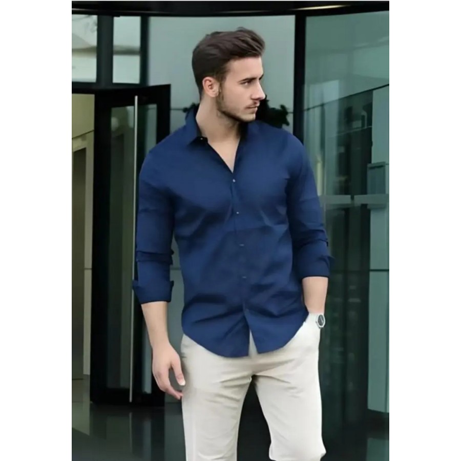 Classic Cotton Solid Casual Shirts for Men