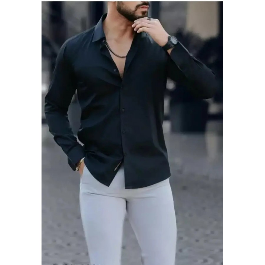 Classic Cotton Solid Casual Shirts for Men