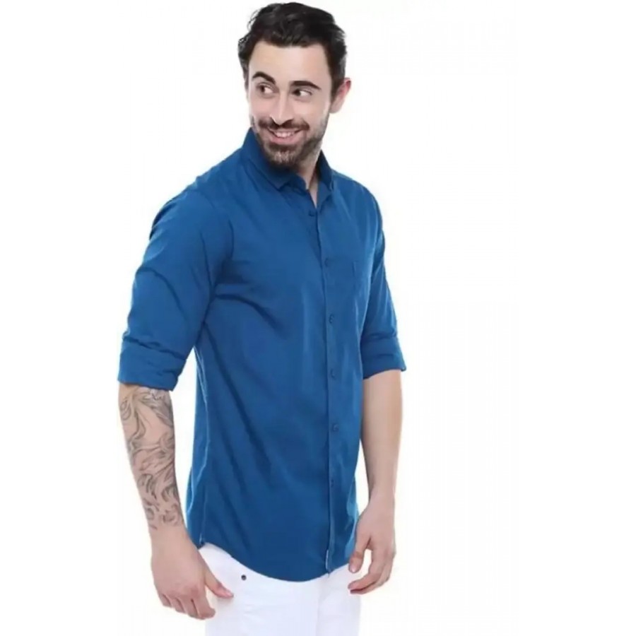 Classic Cotton Solid Casual Shirts for Men