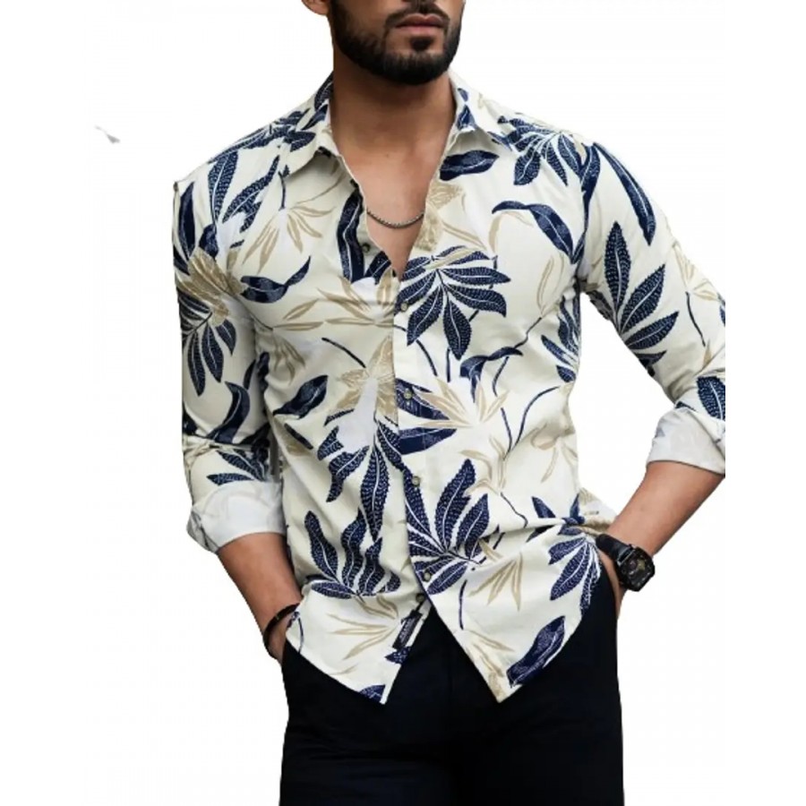 Classic Polyester Spandex Long Sleeves Printed For Men