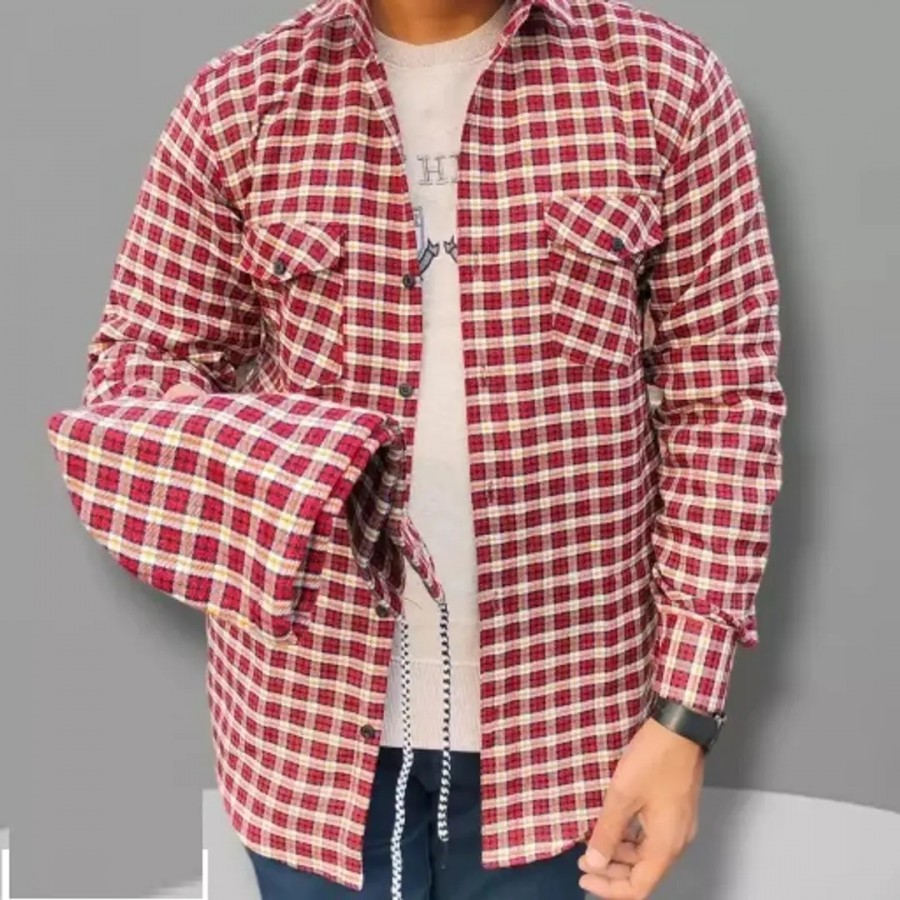 Classic Wool Long Sleeves Casual Shirts for Men