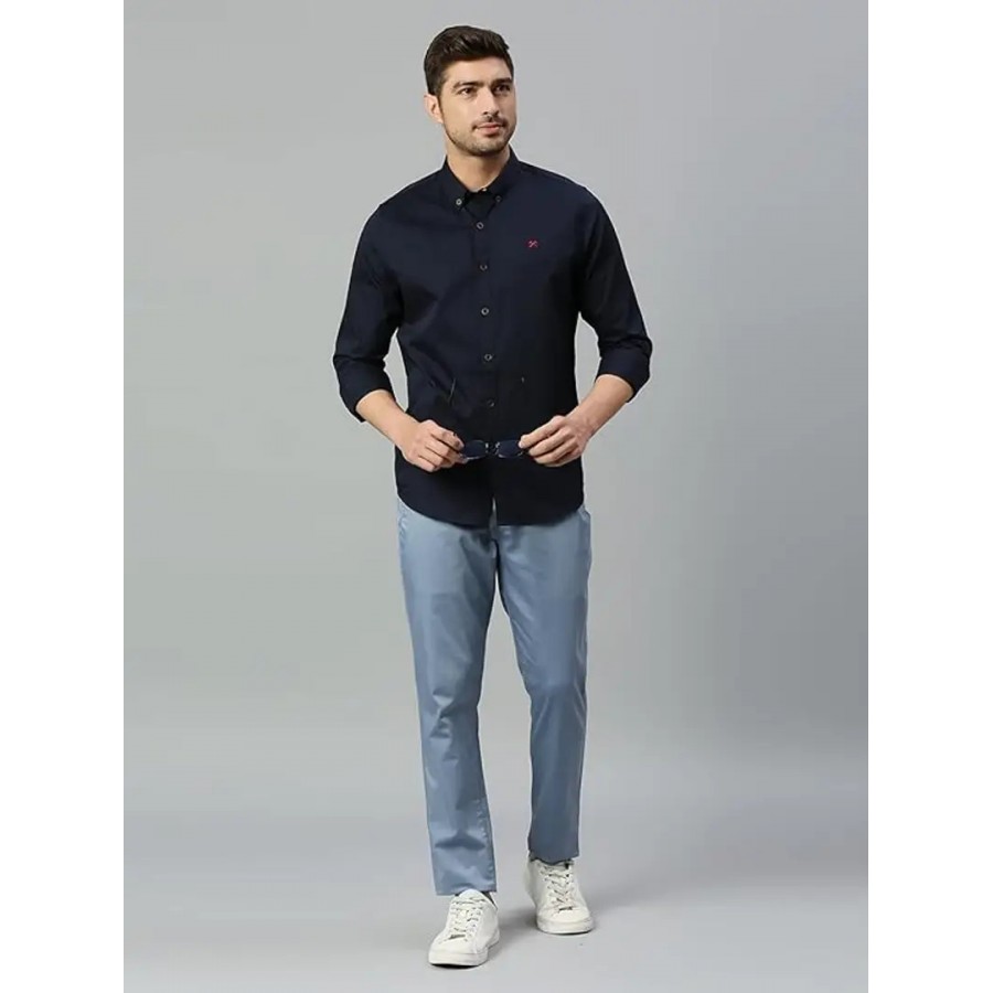 Classic Cotton Blend Solid Casual Shirts for Men