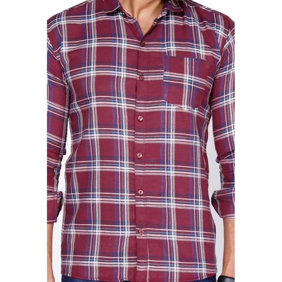 Classic Cotton Checked Casual Shirts For Men