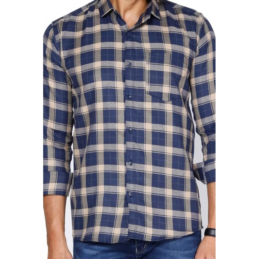 Classic Cotton Checked Casual Shirts For Men