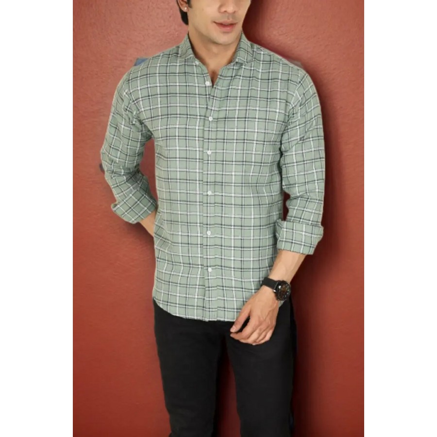 Classic Cotton Checked Casual Shirts for Men