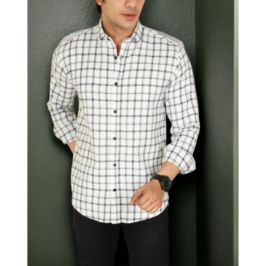 Classic Cotton Checked Casual Shirts for Men