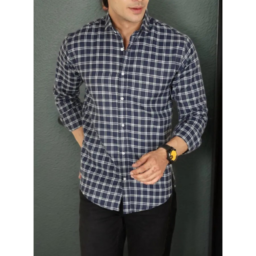 Classic Cotton Checked Casual Shirts for Men