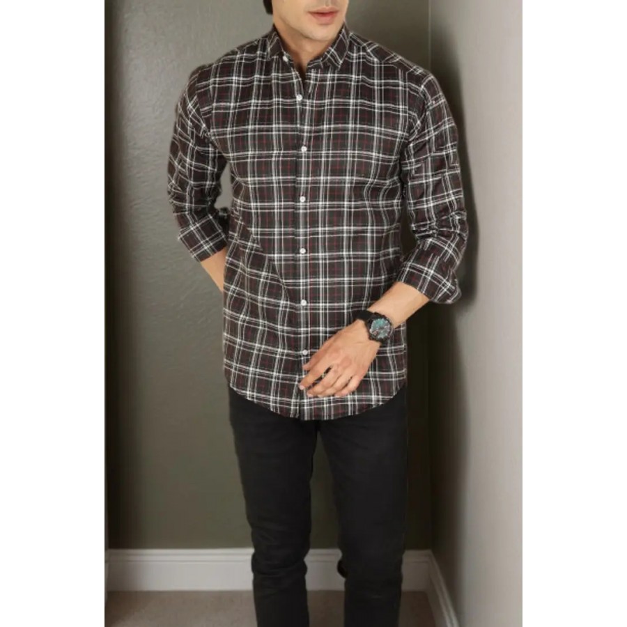 Classic Cotton Checked Casual Shirts for Men