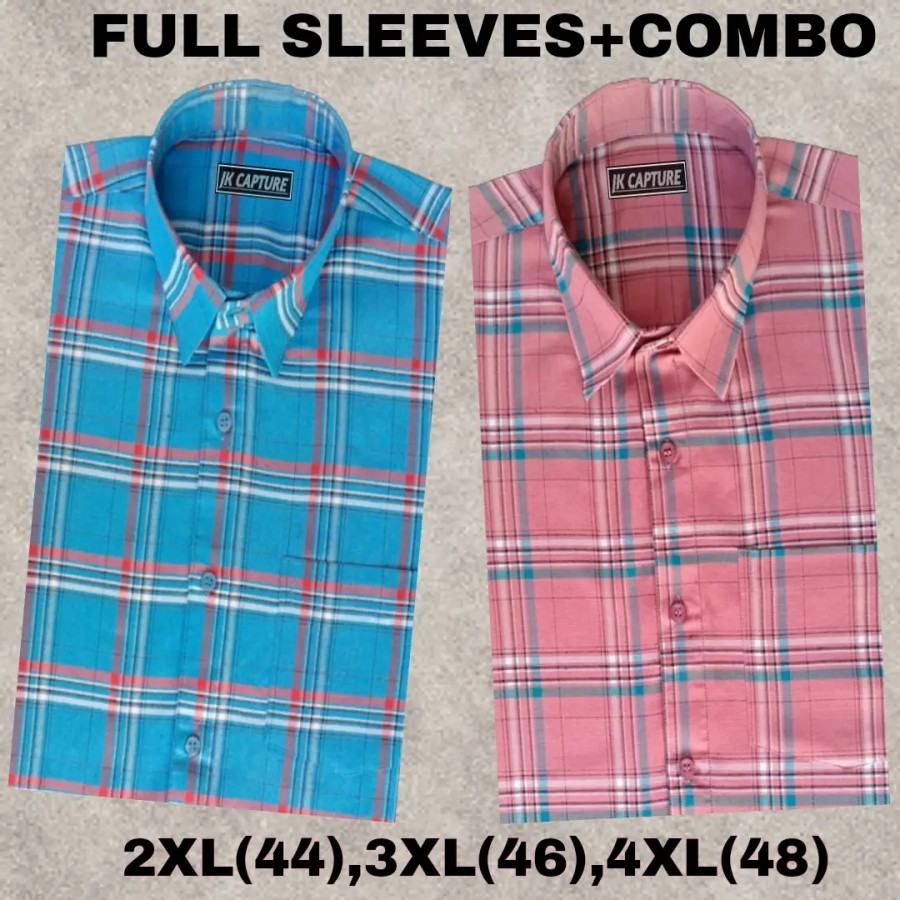 Classic Cotton Checked Casual Shirts for Men, Pack of 2