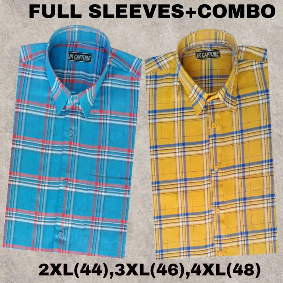 Classic Cotton Checked Casual Shirts for Men, Pack of 2