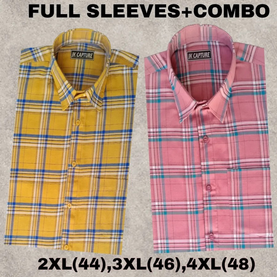 Classic Cotton Checked Casual Shirts for Men, Pack of 2